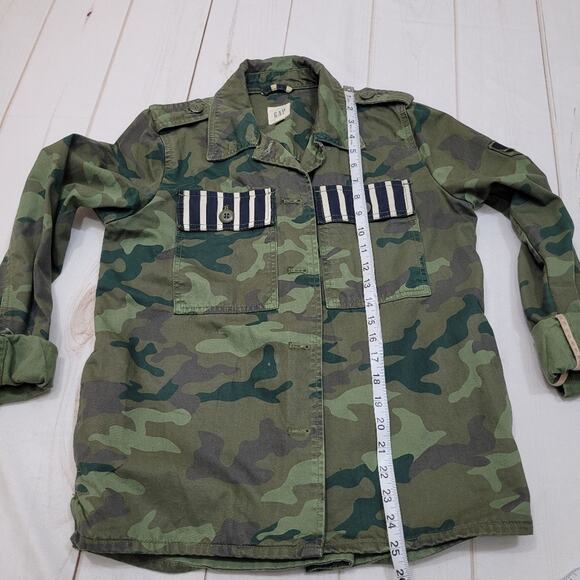Gap camo utility jacket shirt green striped - Picture 5 of 11